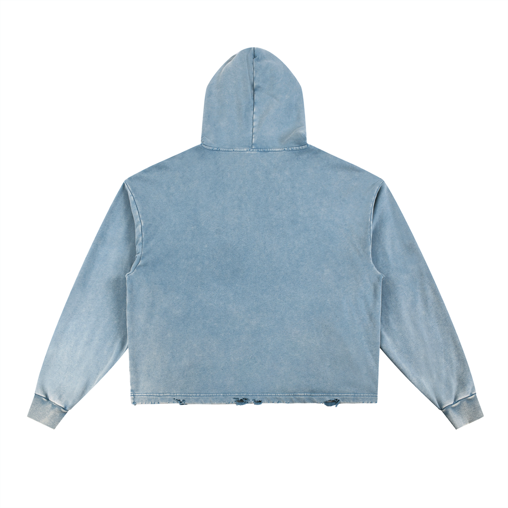 Ice Blue Frenchie (Crop Fit Hoodie)